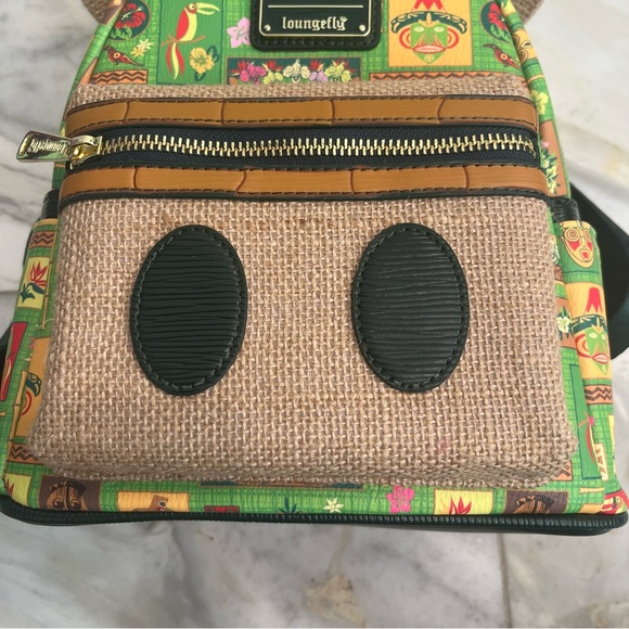 LOUNGEFLY NWT DISNEY PARKS MICKEY MAIN ATTRACTION ENCHANTED TIKI ROOM BACKPACK - Picture 8 of 9